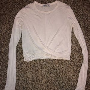 Hollister white knot crop top